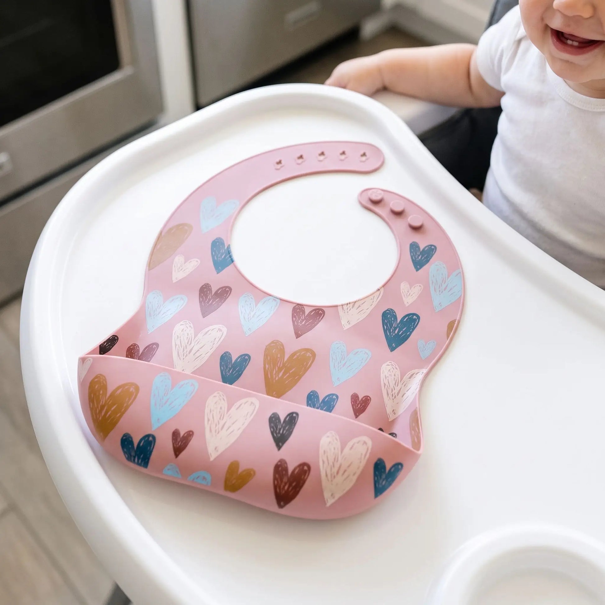 Bavoir bébé coeurs
