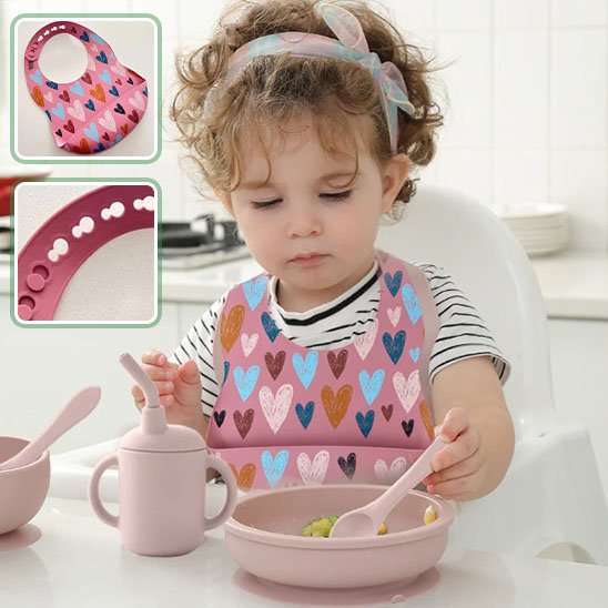 Bavoir bébé avec petite cuillère
